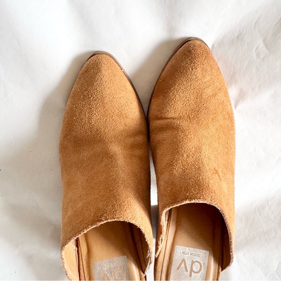 DV by Dolce Vita Women's Size 6.5 Filomina Tan Brown Leather Mules Stacked Heels - Picture 5 of 8